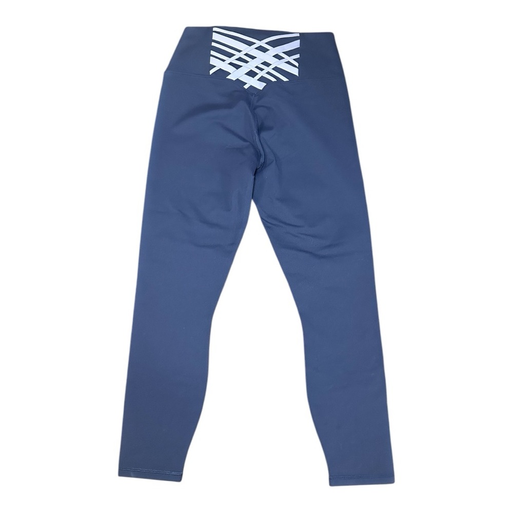 Fabletics Blue Leggings with Stylish Criss-Cross Waistband